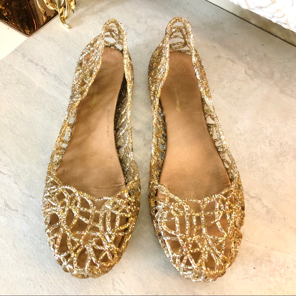 3/$20 Glaze gold jelly flats